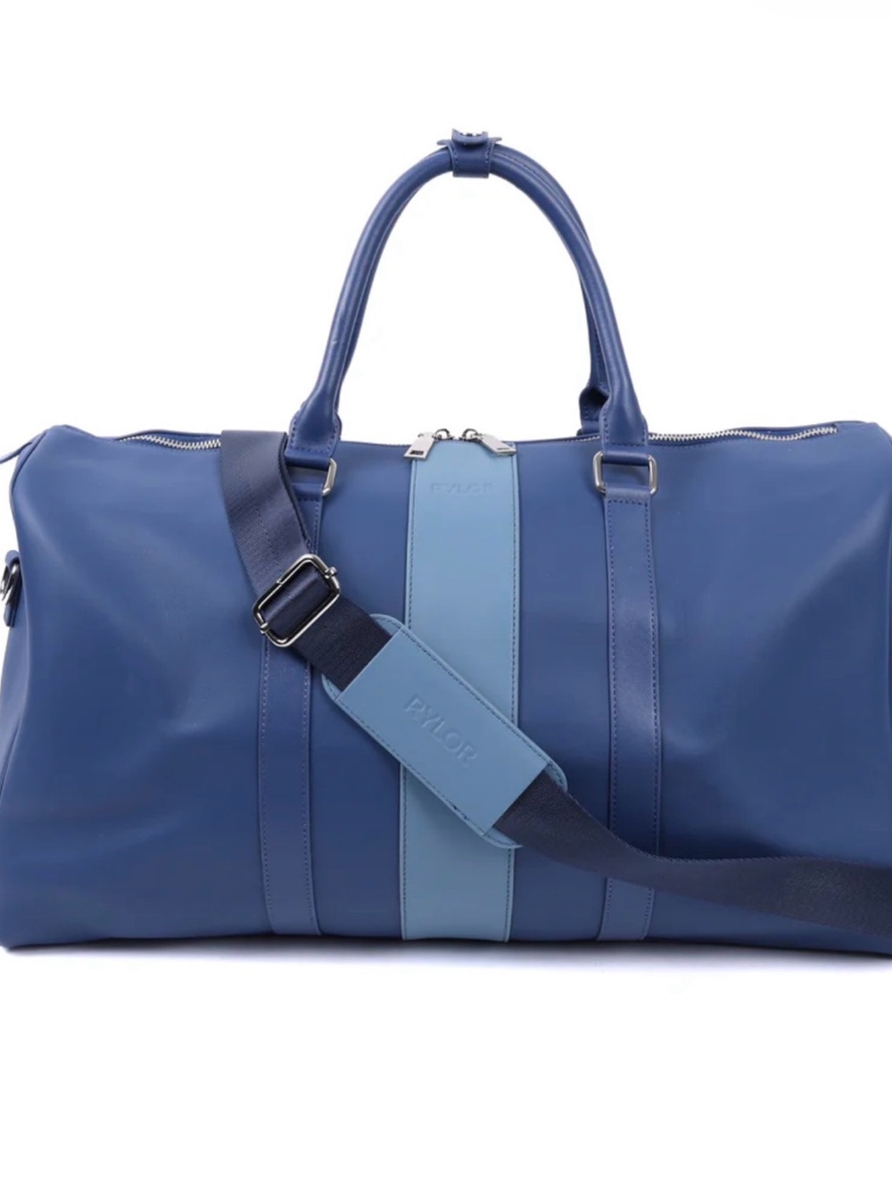 RYLOR
Navy Heritage Stripe Italian Leather Duffle Bag